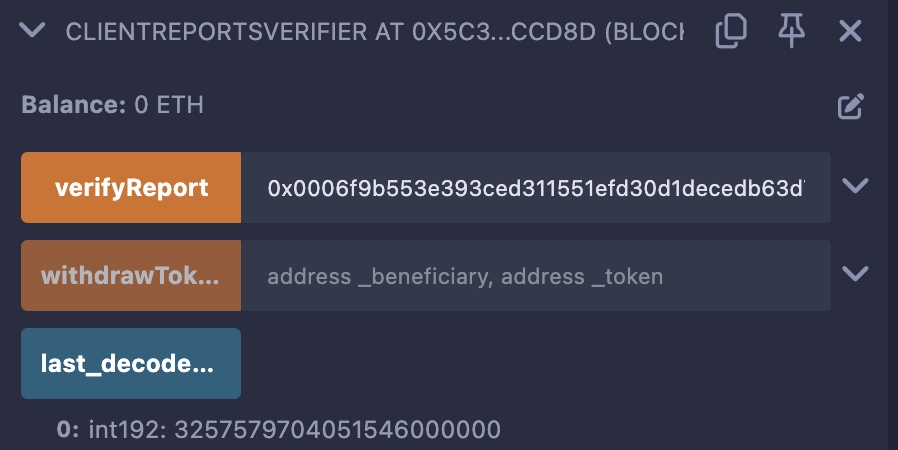 Chainlink Data Streams - Price from Verified Report